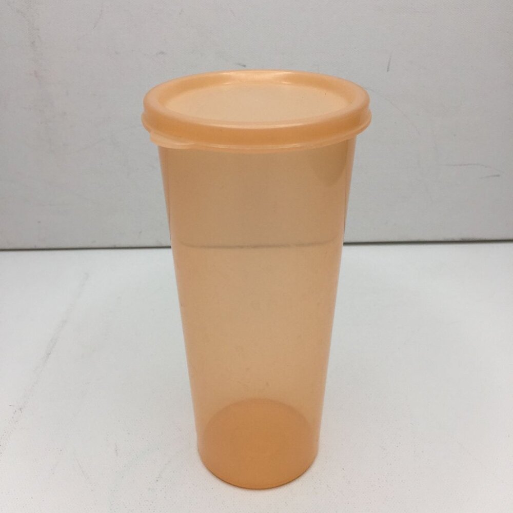 Vintage Tupperware Orange 16oz 470mL Cup With Lid Home Kitchen Meal Prep 5107A-4